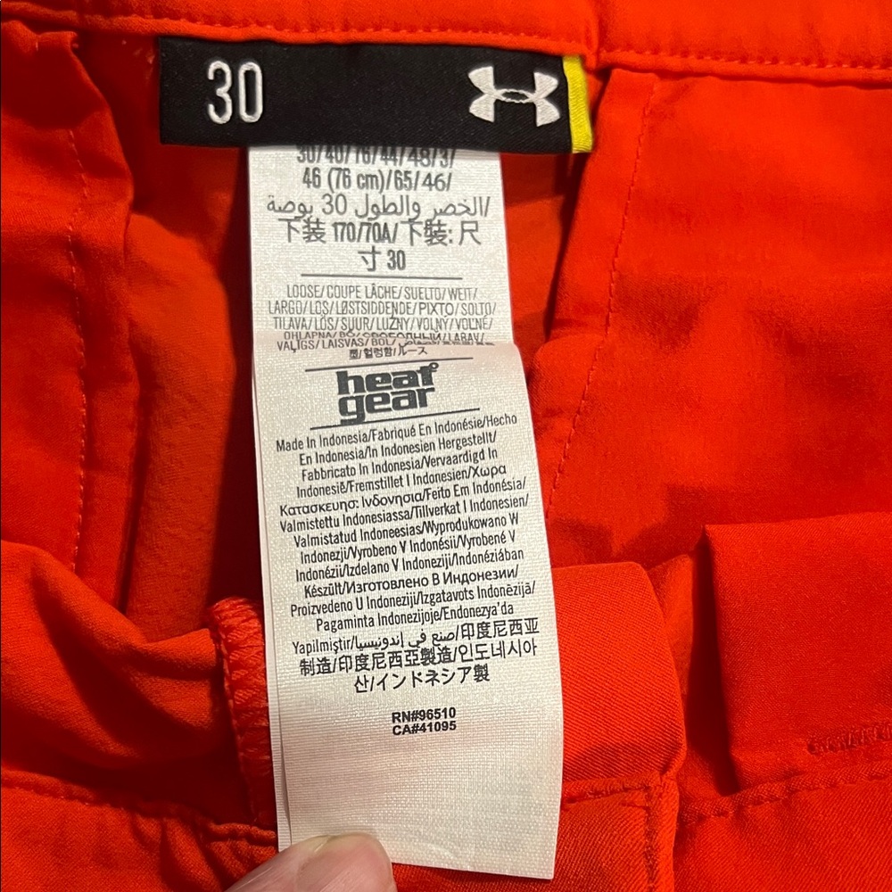 Under Armour Men's Bright Orange Athletic Shorts - Picture 2 of 6